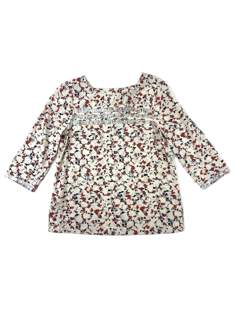 Marc Jacobs floral silk blouse 3/4 sleeve blouse Size 0 round neck Feminine